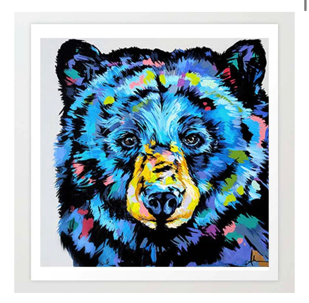 Big love bear original painting by Andrea Mueller