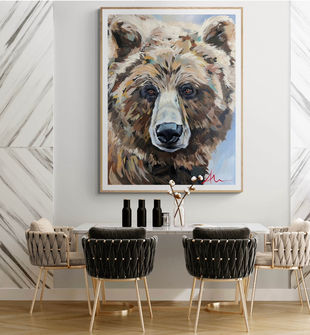 Apex grizzly bear artwork by Whistler artist Andrea Mueller
