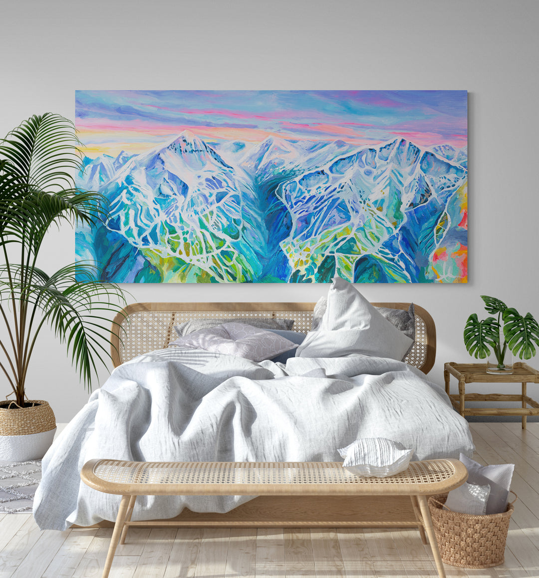 The Last Light Whistler Blackcomb painting print by Whistler artist Andrea Mueller