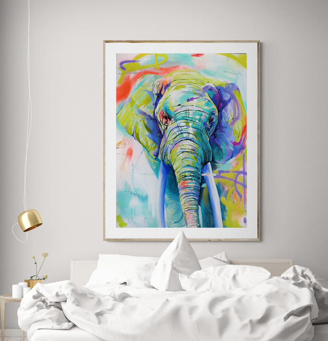 The Trophy elephant print by Whistler artist Andrea Mueller