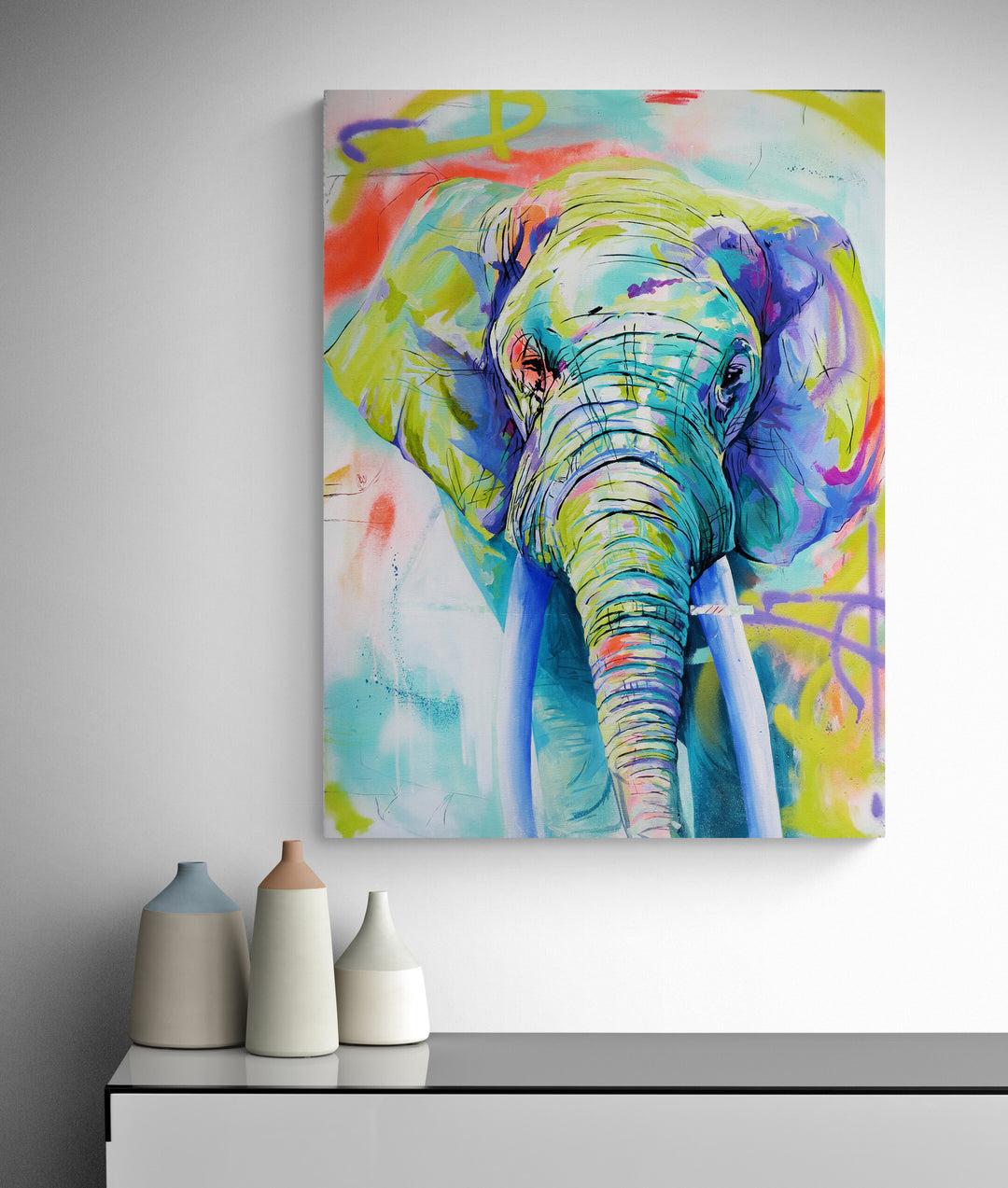 The Trophy elephant print by Whistler artist Andrea Mueller
