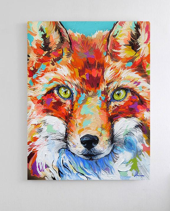 Fire eyes fox print by Whistler artist Andrea Mueller