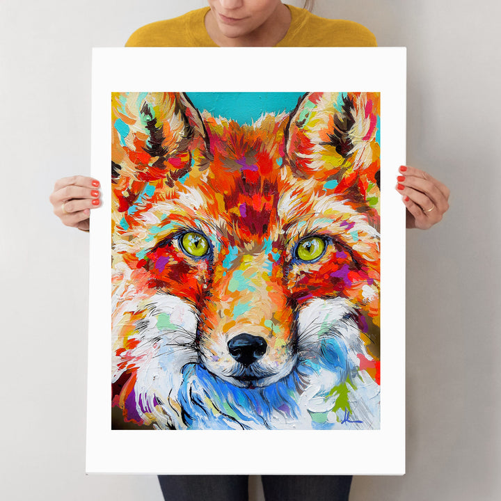 Fire eyes fox print by Whistler artist Andrea Mueller