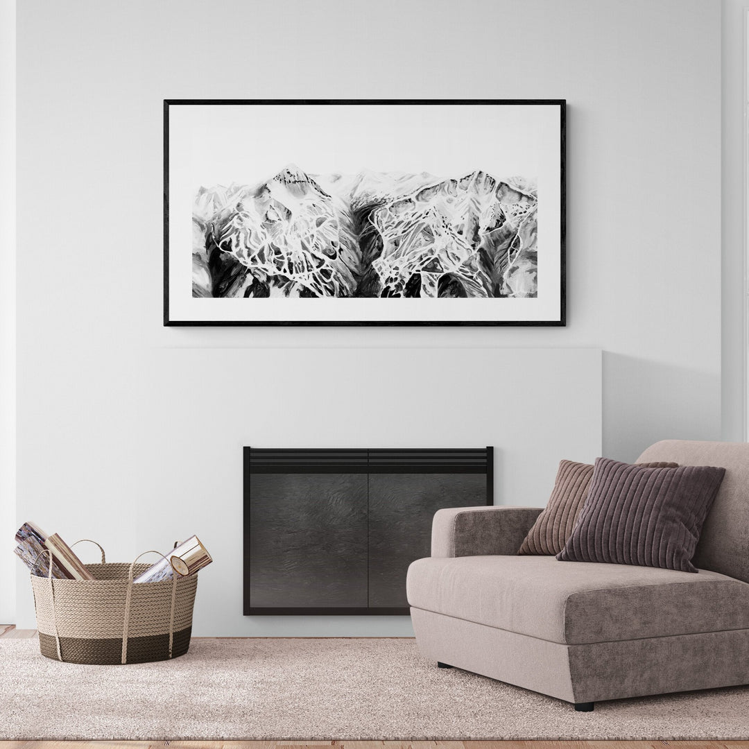 Whistler Blackcomb print by Andrea Mueller on wall