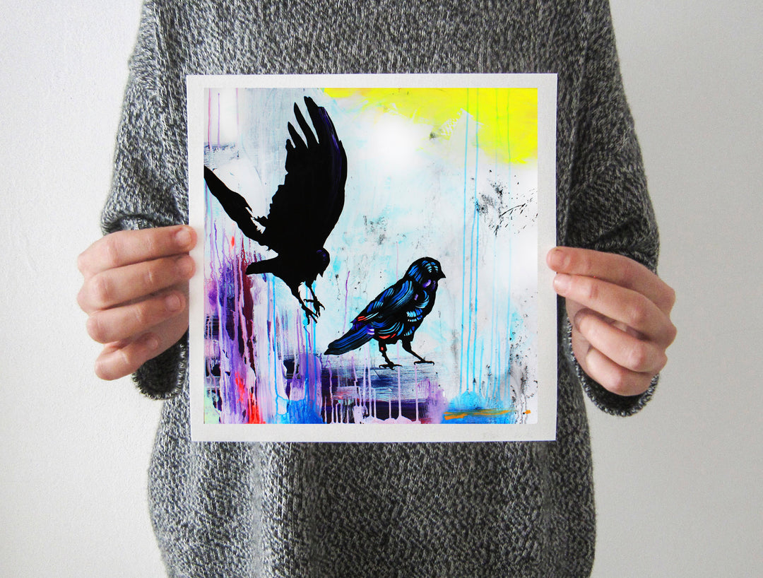 Raven print by Whistler artist Andrea Mueller 