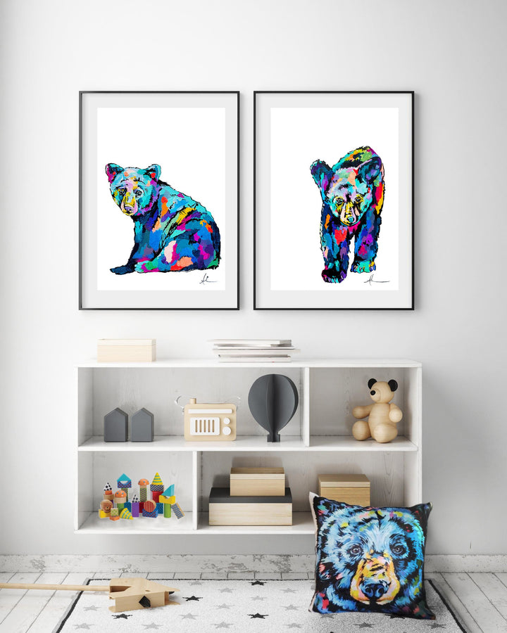 Waiting Black Bear print by Whistler artist Andrea Mueller
