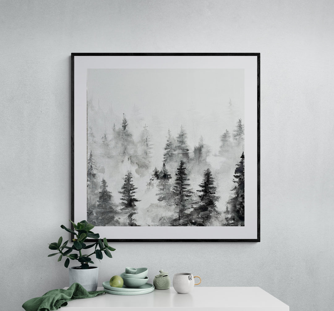 Black and white Forest print by Andrea Mueller