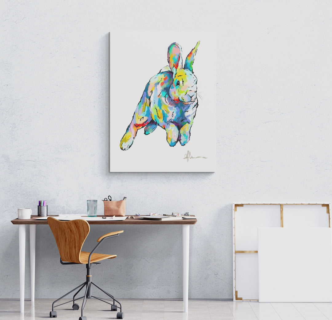 Spring Leap Bunny print by Whistler artist Andrea Mueller