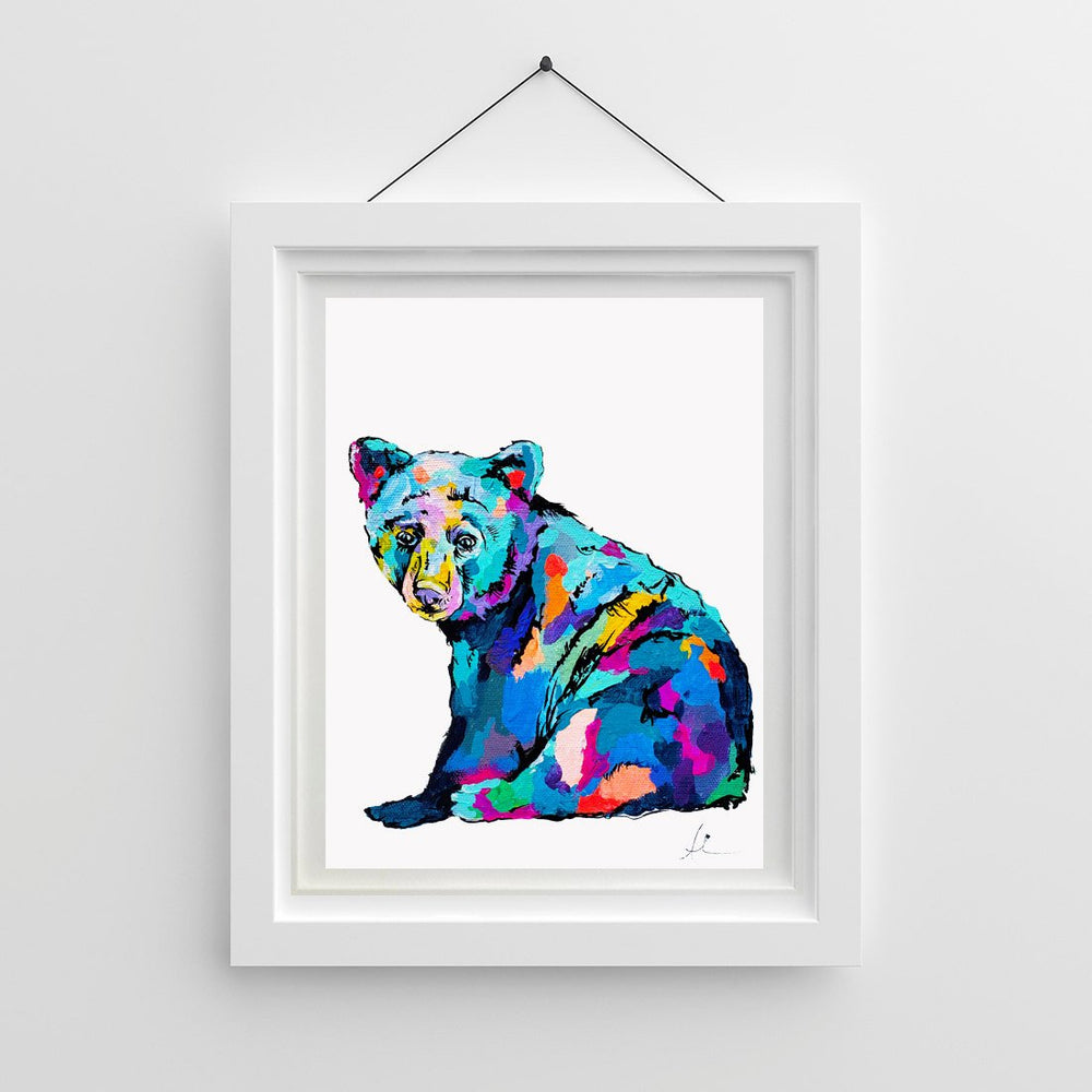 Waiting Black Bear print by Whistler artist Andrea Mueller