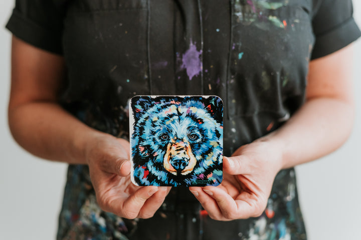 Cork picture Coasters - Set of 4 Big Love Bear
