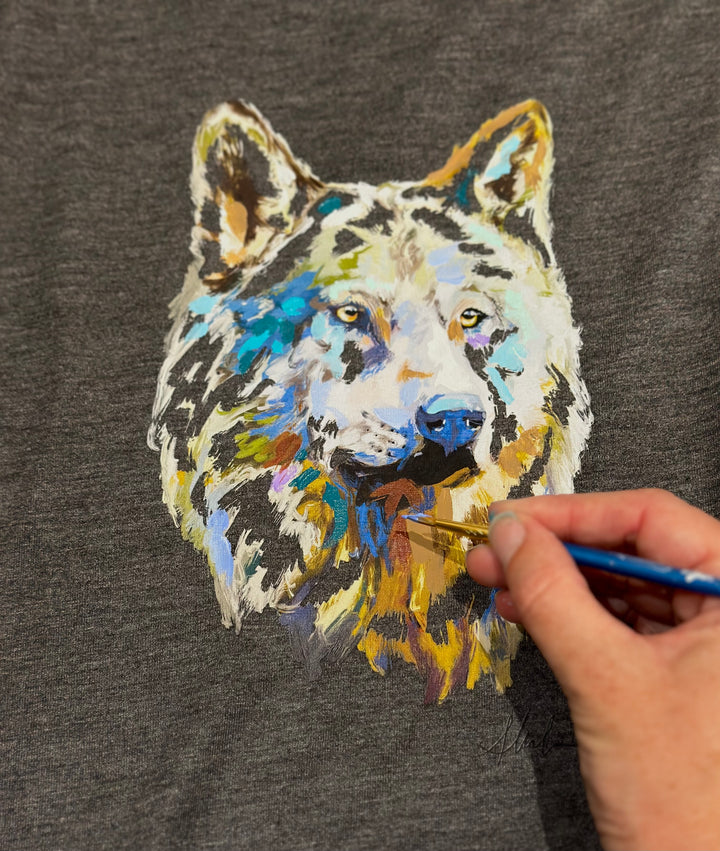 Wolf Tank - Hand Embellished by Andrea