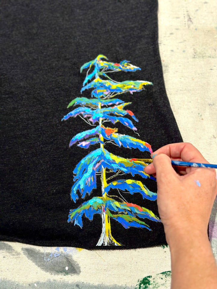 Tree Crew Neck Sweatshirt - Hand Embellished by Andrea