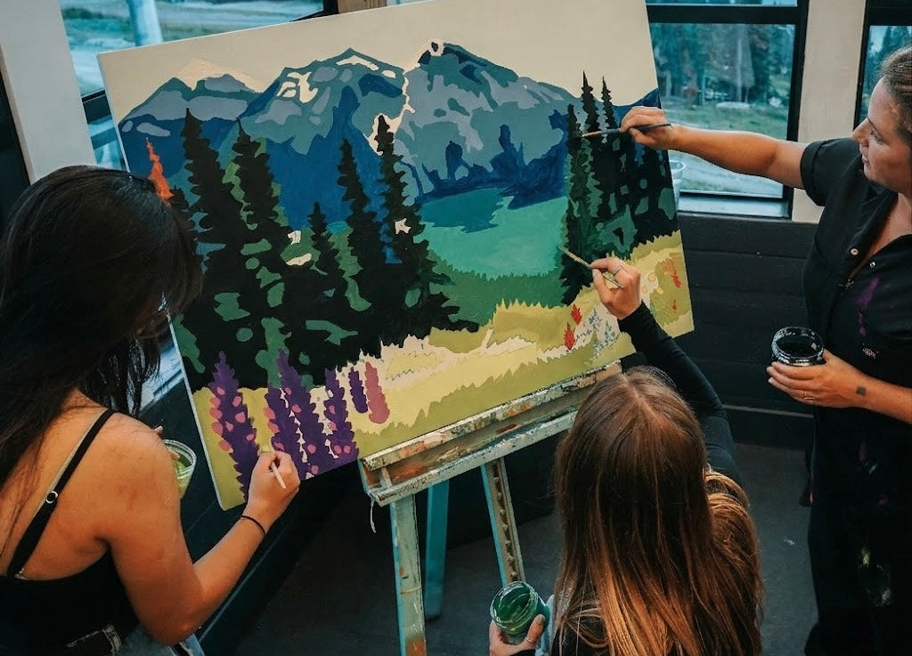 Custom Paint By Number event activation for groups in Whistler by artist Andrea Mueller. 