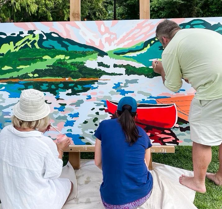 Group completes a paint by numbers with Whistler artist Andrea Mueller