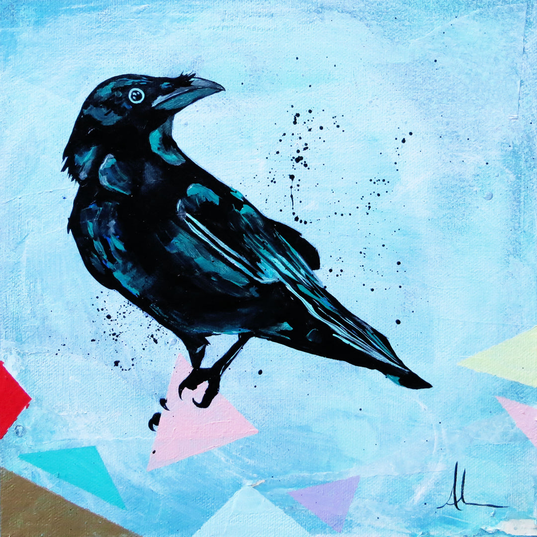 Stand By crow artwork by Whistler artist Andrea Mueller