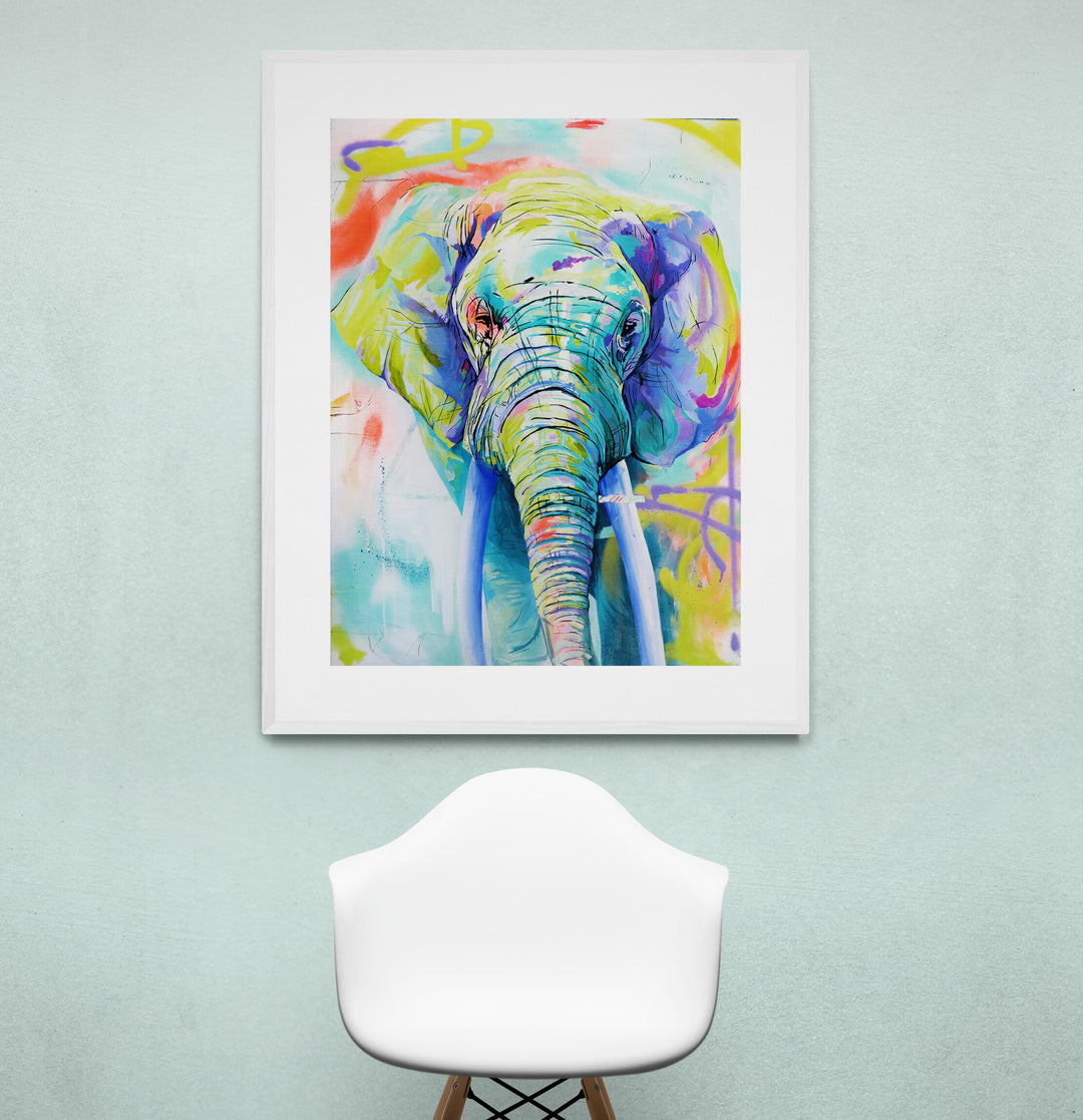 The Trophy elephant print by Whistler artist Andrea Mueller