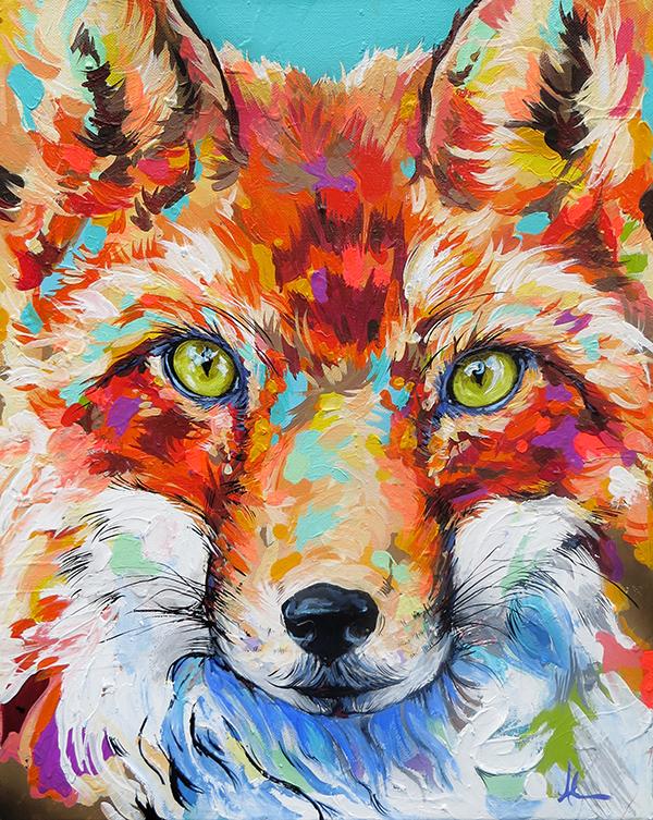Fire eyes fox print by Whistler artist Andrea Mueller