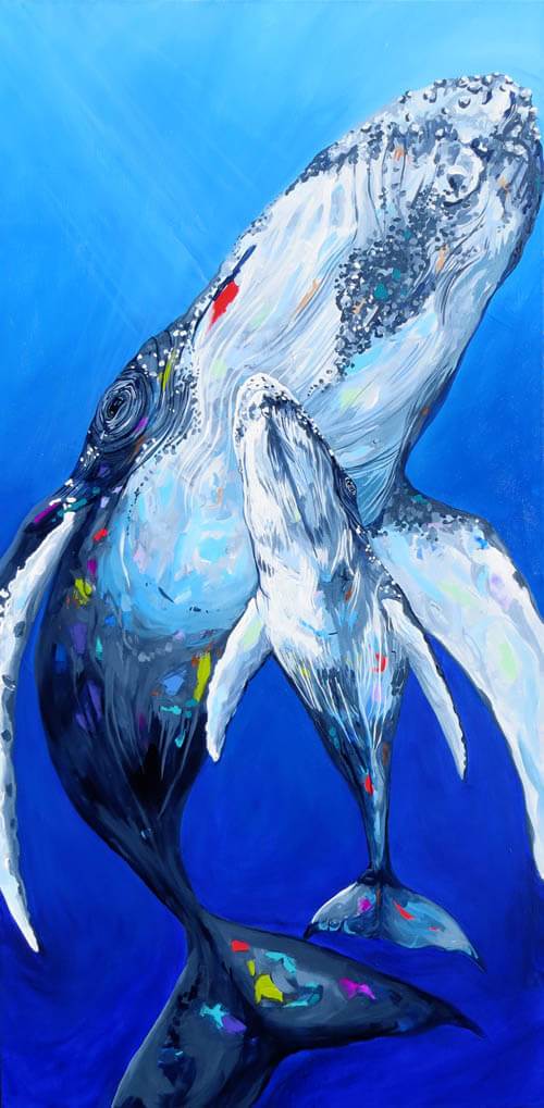 Oceans cant keep me away from you whale painting by Whistler artist Andrea Mueller