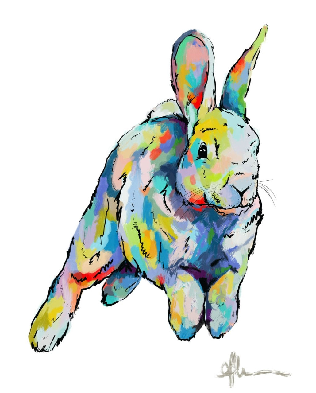 Spring Leap Bunny print by Whistler artist Andrea Mueller