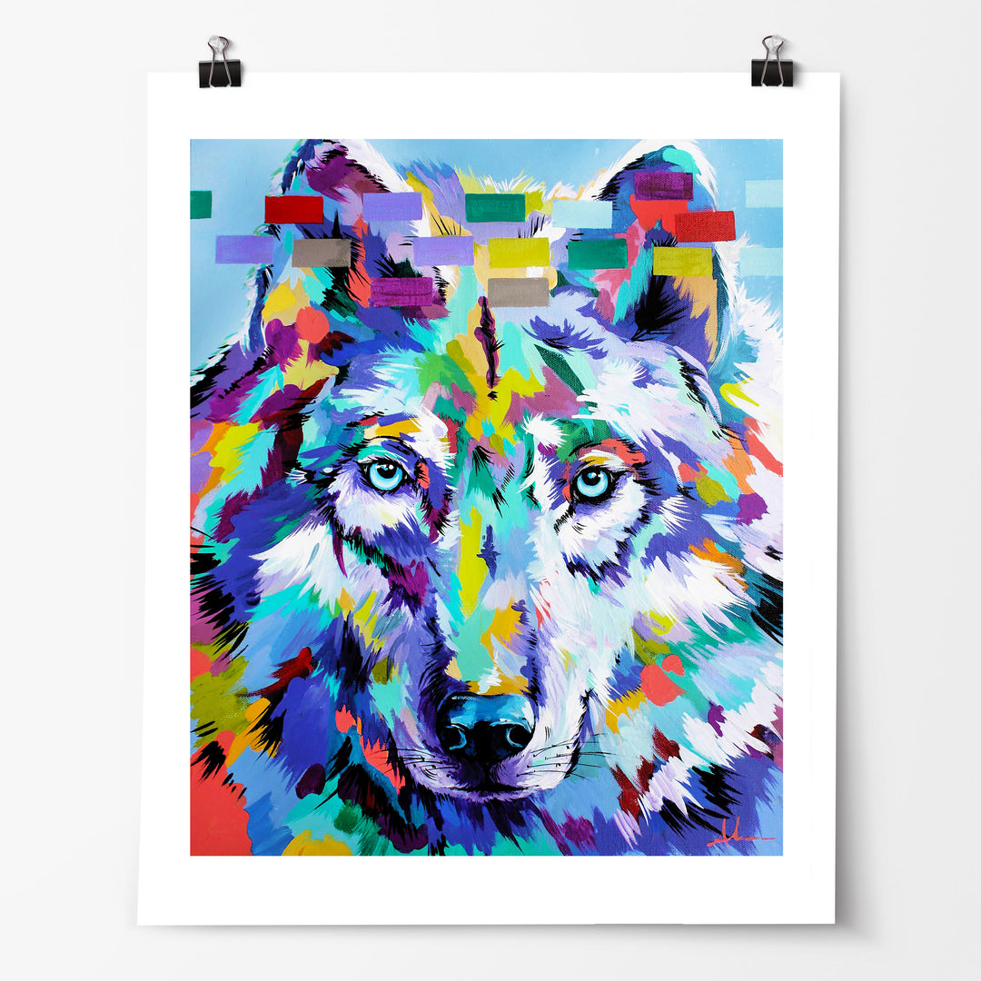 Tic Toc Wolf print by Whistler artist Andrea Mueller