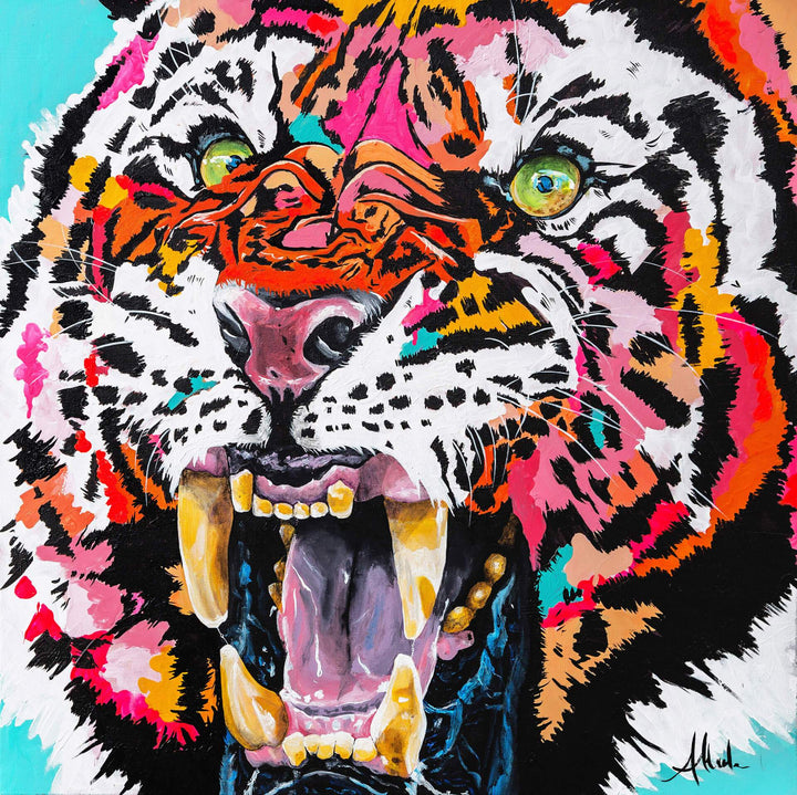 Face Off tiger artwork by Whistler artist Andrea Muller
