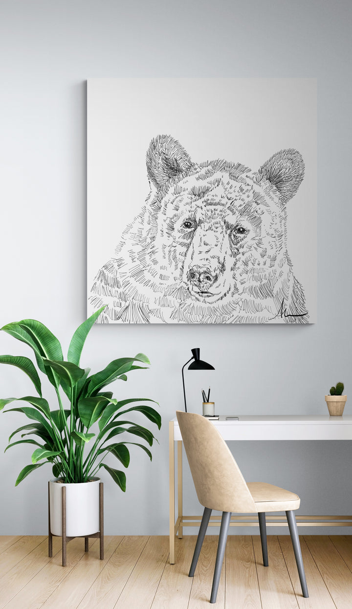 Curious bear artwork by Whistler artist Andrea Mueller
