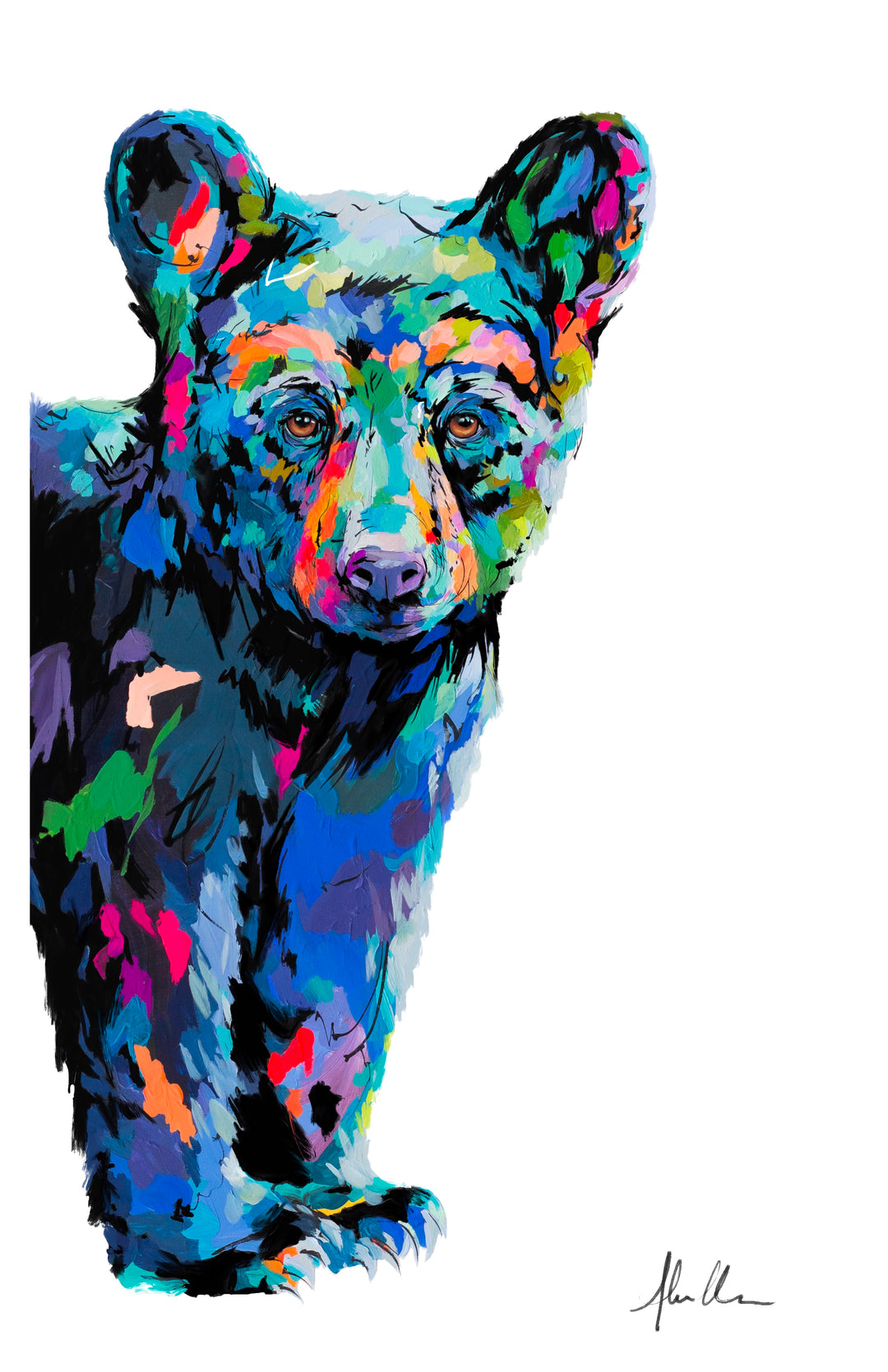 Peek bear artwork by Whistler artist Andrea Mueller